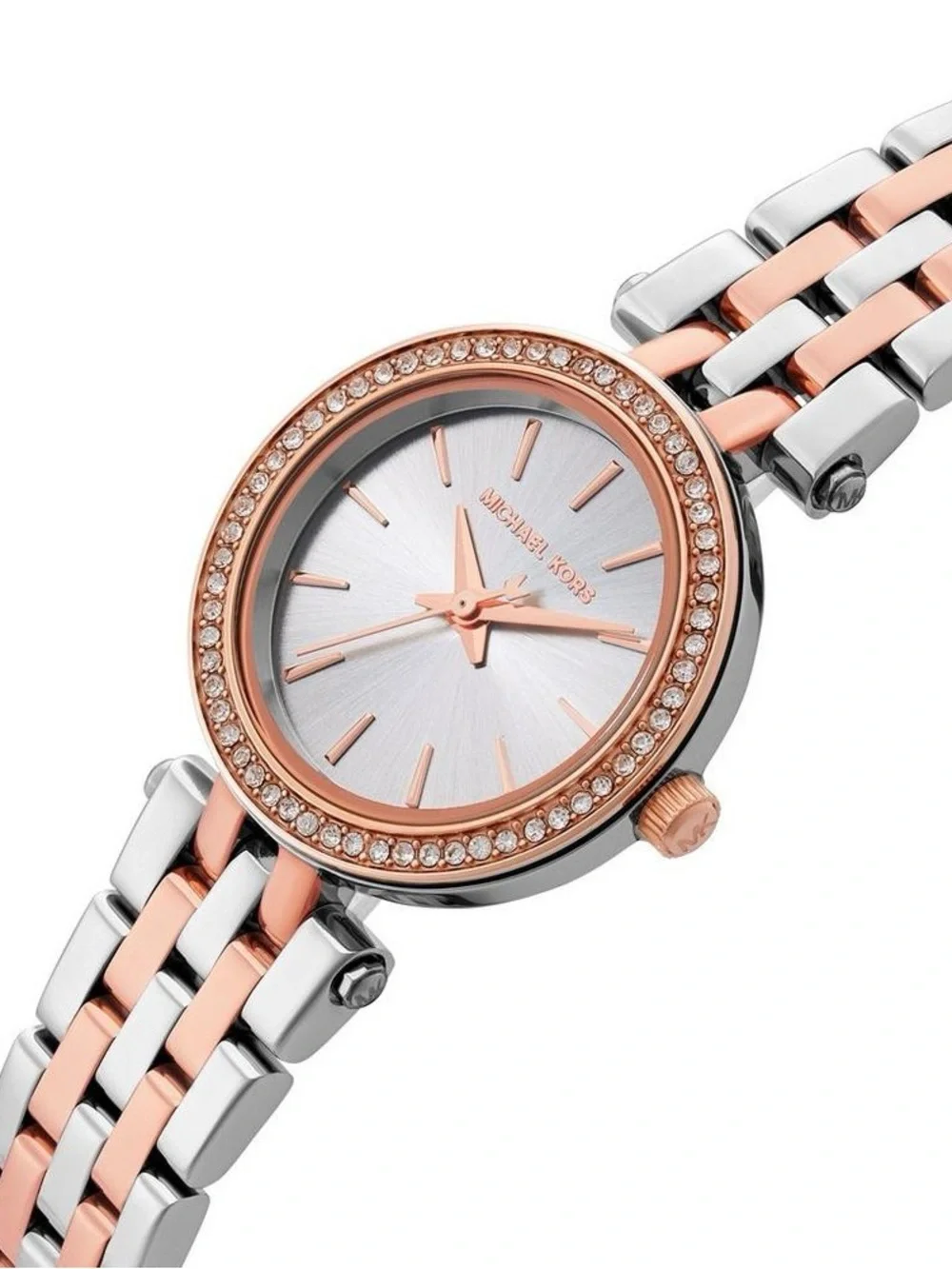 Michael Kors Darci Mini 26mm Stainless Steel and Rose Gold Tone Crystal Ladies